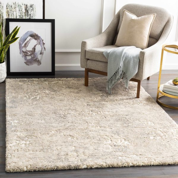 Holtsville Abstract Ivory Thick  Rug For Cheap
