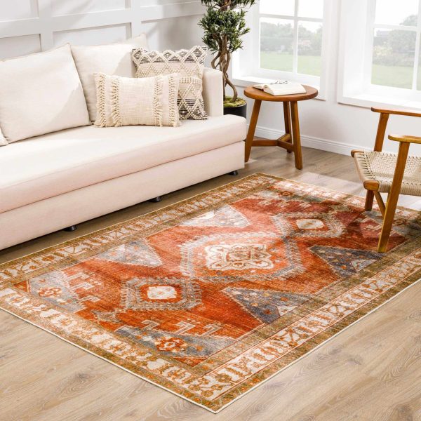 Kullar Orange Washable Area Rug Online Hot Sale - Image 4
