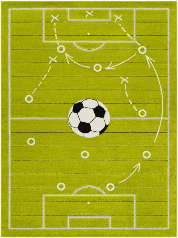 Green Kids Soccer Ground Playroom Area Rug Supply - Image 3
