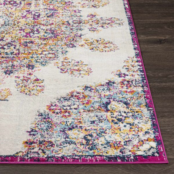 Euroa 9x12 Magenta&Cream Medallion Rug - Clearance Discount - Image 4