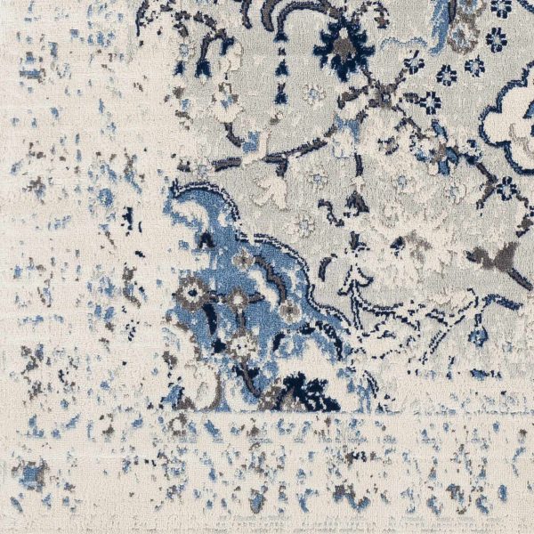 Kingussie 9x12 White Blue Boho Rug - Clearance Sale - Image 4