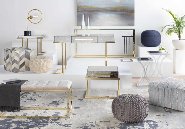 Mapili Gold Mirrored Modern End Table Online now - Image 2
