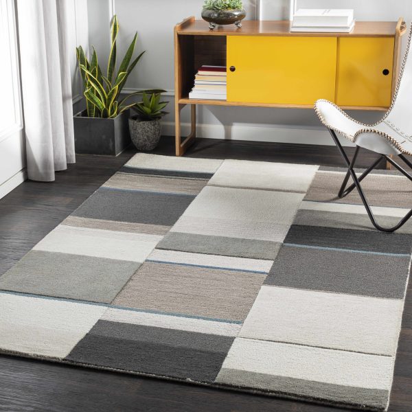 Caerwys Gray Patchwork Wool Rug - Clearance Fashion