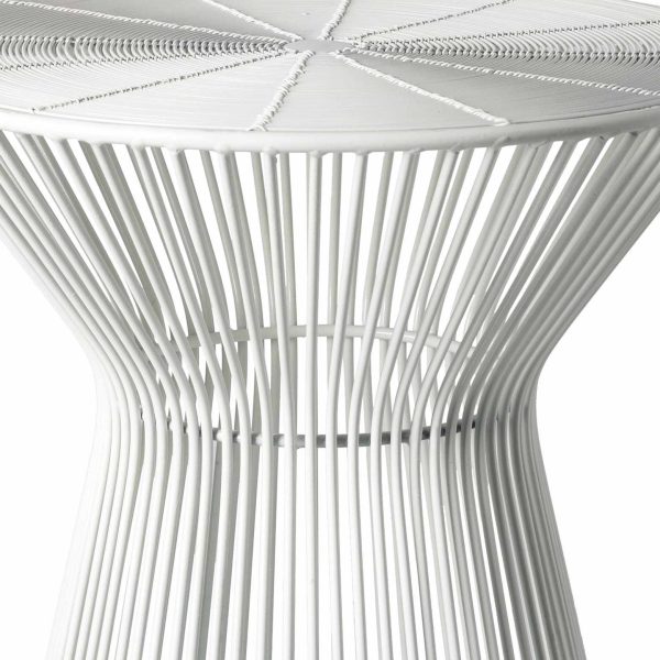Bulo White Modern Wire Drum End Table Online - Image 4