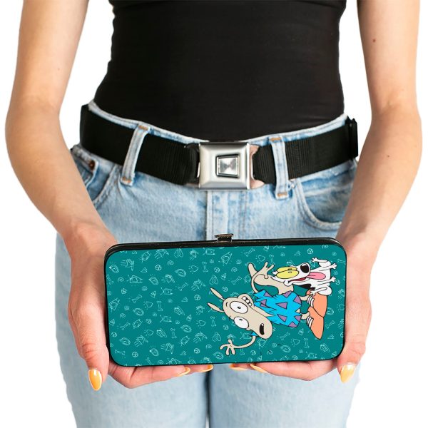 Hinged Wallet - Rocko s Modern Life Rocko & Spunky Pose + Logo Turquoise White Sale - Image 3