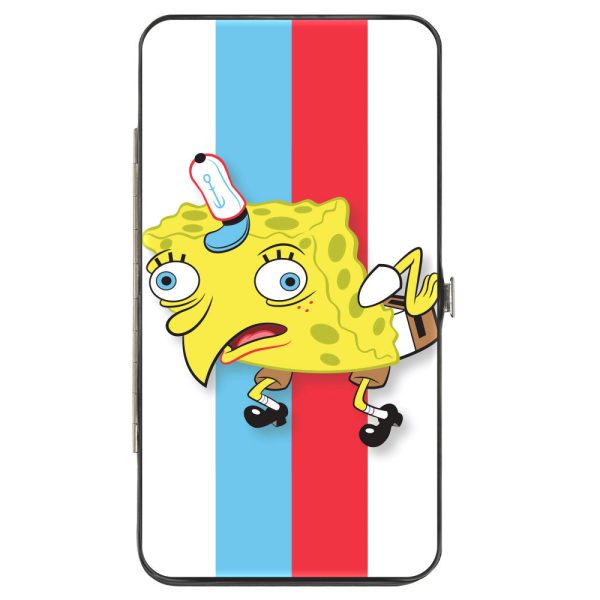 Hinged Wallet - Mocking SpongeBob Pose Stripe White Blue Red White Online