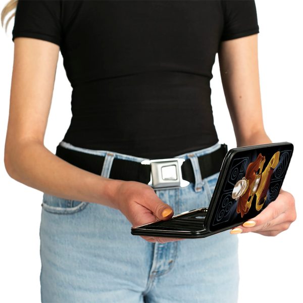 Hinged Wallet - Avatar the Last Airbender Aang Meditating Pose + Glowing Arrow Eyes Black White on Sale - Image 4